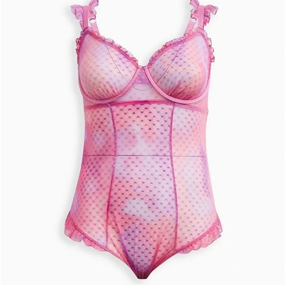 NWT torrid pink and purple mesh bodysuit size 4 - Picture 1 of 6